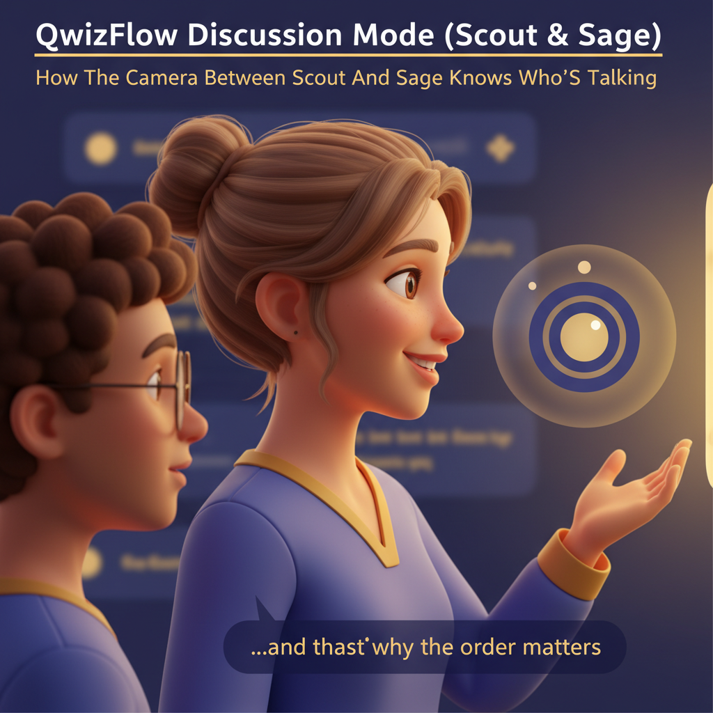 Section 1 illustration: Discussion Mode (Scout & Sage): How The Camera Between Scout And Sage Knows Who'S Talking