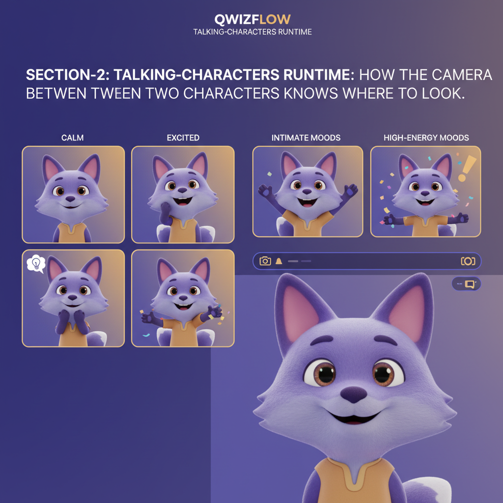 Section 2 illustration: Talking-Characters Runtime: How The Camera Between Two Characters Knows Where To Look